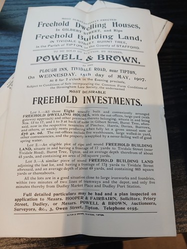 Tipton staffs sale land - staffs, of